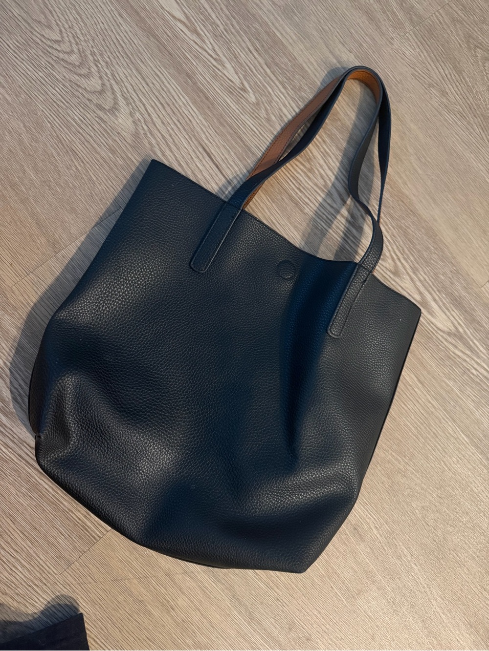 Classic Black Leather Tote Bag